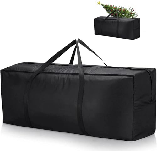 Kingling Aufbewahrungstasche für Gartenauflagen, Auflagentasche Geeignet für Gartenmöbel Matten, Weihnachtsbäume, Gartenpolster Aufbewahrungstasche Schwarz - 173x76x51cm