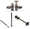Castrads Chatsworth Angled Manual Ornate Radiator Valve Set | Black Nickel (Valve + 300mm Pipe Covers + 2 Wall Stays)