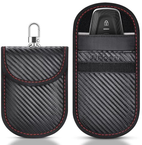 Faraday Pouch for Car Keys, 2 Pack Car Key Signal Blocker Pouch, Keyless Signal Blocking Faraday Bag, Anti-theft Rfid Key Pouch for Car Security