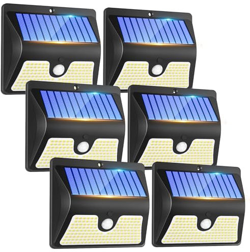 Security Lights Outdoor Motion Sensor - 150 LED Solar Powered Security Light Outside Garden Fence Waterproof Wall Lighting 3 Modes Solar Pir Lights Front Door Yard Garage