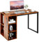 COSTWAY Schreibtisch mit 5 Fächern, Computertisch mit Metallrahmen, moderner Arbeitstisch, Bürotisch aus Holz, PC-Tisch, 115 x 59,5 x 75 cm (Rustikales Braun)