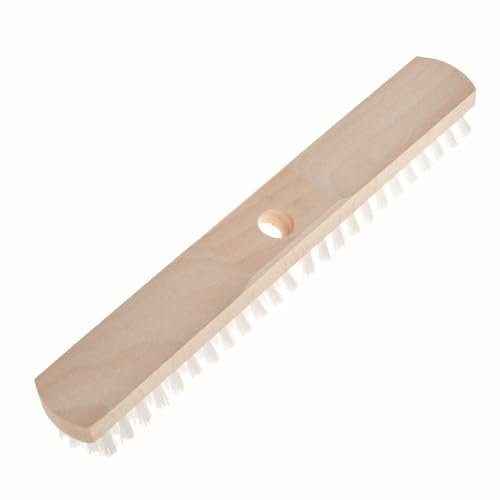 SIDCO Schrubber Holz breit Großraumschrubber mit Synthetikborsten Bodenschrubber 40 cm