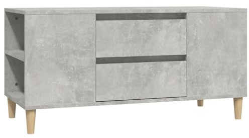 QZZCED Credenza per TV, mobile per TV, tavolo TV, grigio cemento, 102 x 44,5 x 50 cm, materiale in legno per soggiorno, camera da letto, dispositivo di intrattenimento