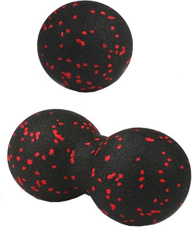 FaszienRolle Set enthält Massageball, Erdnuss-Lacrosse-Ball, Faszien-Roller für Wirbelsäule, Nacken und Rücken Entlastung, Deep Tissue Massage, Release, und Flexibilität (Rot-Zweiteiler Satz)