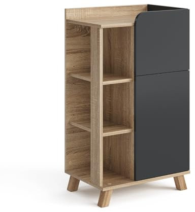 Vicco Unterschrank Karen, Anthrazit/Sonoma, 50 x 90 cm mit Tür und Schublade