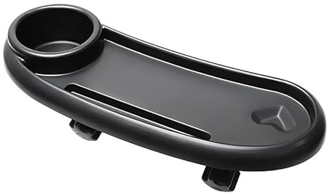 SUEOUX Kinderwagen Tablett 3 in 1 Getränkehalter Kinderwagen, Universal Buggy Zubehör Flaschenhalter Kinderwagen Abnehmbare Buggy Zubehör, Snack Tablett für Reisen Aufpassen (Schwarz)