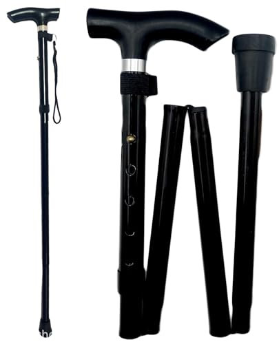 Canne de marche pliable réglable pour homme et femme, légère, portable, pliable, aide à la marche pour les personnes âgées et les femmes, adultes