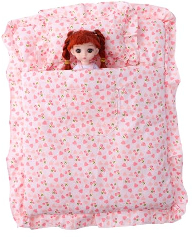 TOYANDONA Baby Strawberry Sleeping Bag Miniature Dollhouse Bedding Set Soft Decorative Doll Sleeping Bag Cozy Bedroom Accessory for Dolls