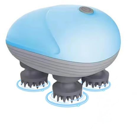Mineup Massaggiatore Cuoio Capelluto Elettrico, Massaggiatore elettrico per la testa, IPX7 impermeabile con 4 testine, Scalp Massager, Massaggiatore Testa per tutto il corpo, corpo del