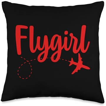 Flight Attendant Design For Women Girls Flight Attendant Throw Pillow