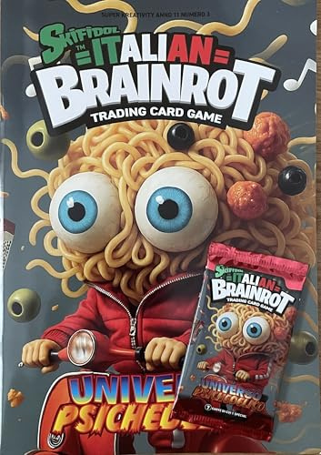 Funky Box Italian Brainrot Trading Card Game Album à Collectionner + enveloppe de Cartes des Plus célèbres Memes Italiens | Album pour Cartes Exclusives de Memes viraux et Populaires