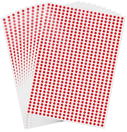 FINDAT Lot de 7000 autocollants rouges ronds de 6 mm - Étiquettes de code couleur - Points autocollants étanches - Autocollants ronds adhéifs pour école, bricolage, calendrier