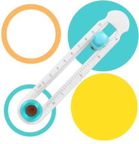 LuyoNova Coupeur de Papier Circulaire,Cutter Rotatif 2-20 cm Cutter Circulaire Réglable,Coupe Papier Perforatrice Rond,Massicot Scrapbooking pour Bricolage,Vœux,Albums,Papier Cartonné,Photos (Blanc)