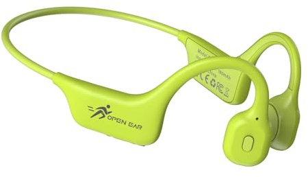 ANSTEN Bone Sound Headphones Bluetooth 5.3, Open Ear Bone Conduction Headphones Wireless with Long Battery, IPX5 Waterproof and Sweat-proof, USB-C Quick Charging, Perfect for Sports, Cycling (Green)