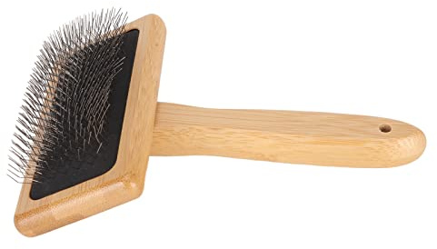 Phefop Sheepskin Wool Brush, 6.0Inch Wooden Slicker Carding Rug Comb Craft Macrame Slicker Comb for Unmat Fur Rugs Pillows Short Hair Pet Grooming (Large: Approx. 17.6x16.2x15cm / 6.93x6.38x5.91in)