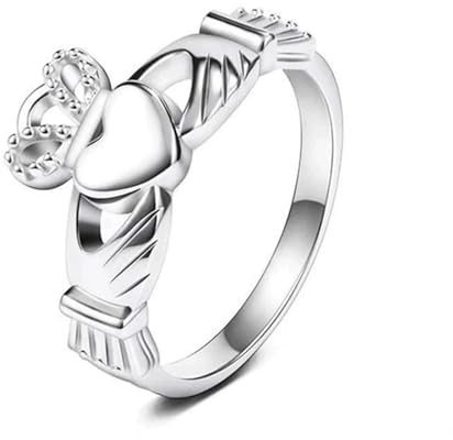 Stfery Claddagh-ring för kvinnor, sterlingsilver, hjärtkrona, 925-silverband för dig