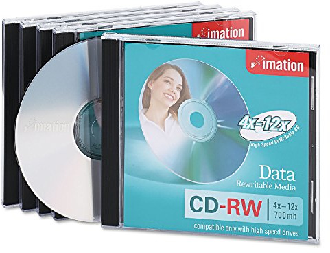 Imation CD-RW 4-12x High Speed 5pk Jewel Case CD-RW 700MB 5pezzo(i)