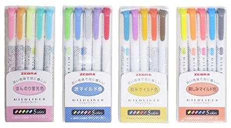 Zebra Mildliner - Juego de rotuladores (20 unidades), color pastel