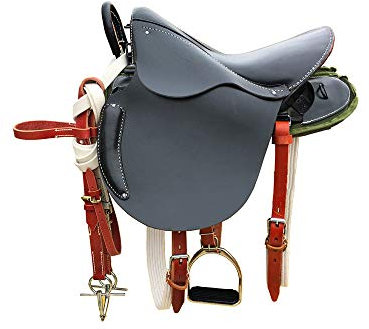 CLBING Pferdesattel Touristen Pauschenpferd Mit Ledersattel Armeesattel Vollsattel Pferdesattelzubehör,A