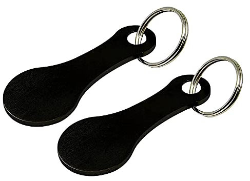 Chip per Carrello Della Spesa Rimovibile Come Portachiavi Gettoni del Carrello Della Spesa Portachiavi in lega di Alluminio in Metallo per il Caricamento Frontale per Donne e Uomini (A black 2)