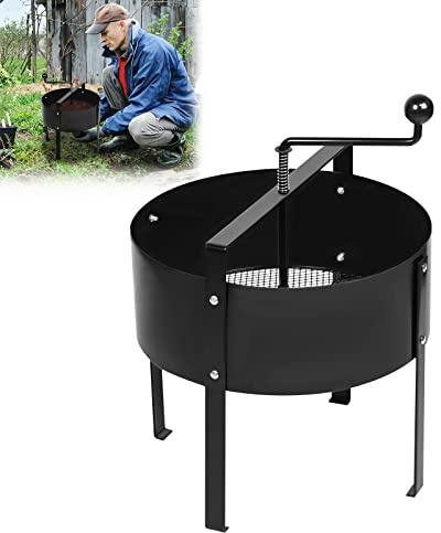 LARS360 Setaccio girevole per pavimento, Ø 40 cm, filtro per compost, filtro da giardino, filtro da pavimento, rotante, per il giardinaggio (nero)