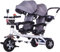 Kleinkind-Dreirad for 3–5-Jährige – Abnehmbarer Schiebegriff, drehbarer Sitz, klappbares Verdeck und Stauraum – sehr gutes Geschenk for Zwillinge oder Geschwister (Color : Grey)