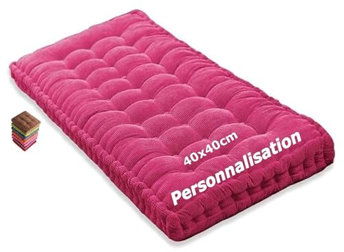 Matelas de Sol capitonné ou Coussin pour Banc de Jardin 1/2/3 Places, Banquette et Chaise Longue Palette, 170 cm, 180 cm, Coussin pour Banc 150 cm Exterieur Interieur sur Mesure(Rose Red 1d,60x30 cm 2