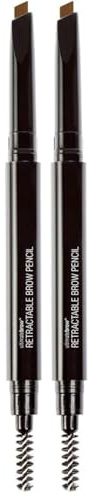 Wet n Wild, Ultimate Brow Retractable Pencil with Precision Triangular Tip - Pigmented Colour for Perfectly Defined Eyebrows, Medium Brown (Pack of 2)