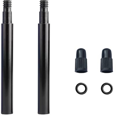 IBRIQO® Presta-Ventilverlängerungen, 70 mm, 2 Stück, mit Kappen und Dichtungen, ultraleicht für Aero-Räder von Rennrad oder Triathlon
