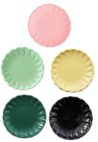 UKCOCO Assiettes Et Plateaux Miniatures Jouets Cuisine pour Collectionneurs Petit Format 5 Pièces Couleurs Variées La Cuisine Miniature Décoration Maison De Poupée