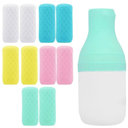 10 manicotti elastici per bottiglie in silicone a prova di perdite, essenziali da viaggio, a prova di perdite, ricaricabili, da spremere, accessorio per le vacanze, per shampoo, balsamo, lozioni