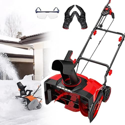 Snöslunga med sladd, 21 tums elektrisk snöskyffel med 26 fots kastavstånd, LED-lampor och 2000 W motor, 180° roterande ränna, för gångvägar på uppfarter