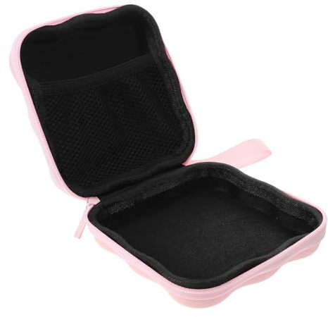 VILLCASE Bolsa para Compresas Higiénicas Cremallera Portátil, Organizador Pequeño para Toallas Sanitarias y Tampones, Color Rosa Diseño de Corazón, Adecuado para Baño y Viajes Femeninos