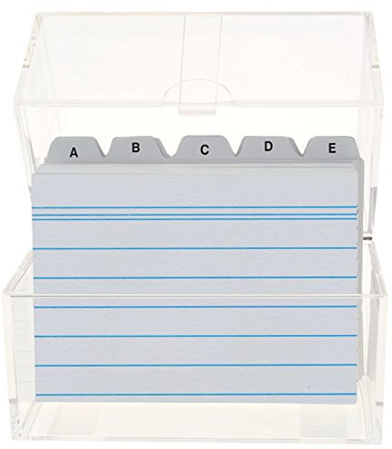 Stylex 49973 transparente A8 tarjeta caja con 100 52 mm x 74 mm tarjetas y Índice A-Z