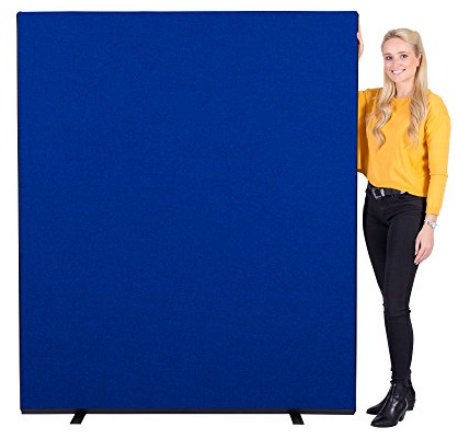 PANELWAREHOUSE.COM Office Screen/Partition 1500mm W x 1800mm H, woolmix fabric Blue Portrait