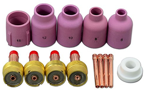 RIVERWELD TIG Gaslinshylsa med stor diameter 45V116 (1,60 mm) 45V64 (2,4 mm) 995795 (3,2 mm) Keramikkopp 57N75 6# 57N74 8# 53N88#10 53N87#12 för Wp 18P 12 för Wp 18P 6