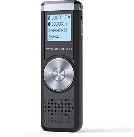 32Go Dictaphone Enregistreur Numérique, KINPEE Enregistreurs Vocal Enregistreurs Audio Portable Enregistreur Rechargeable Enregistreur Dictaphone Mp3 Enregistreur Voix pour Conférence/Réunion/Cours
