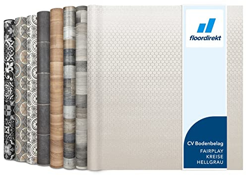 Floordirekt Revêtement de sol en PVC et linoléum - Vendu au mètre - Sol CV - Fairplay - 100 x 400 cm - Gris