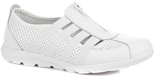 Leather Slip-On Shoes - White Size 5