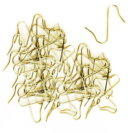 Ganci Palline Natale, Gancetti per Albero di Natale, Ornamenti Decorazioni Addobbi Natalizi per Albero di Natale, 100 Pezzi Colore Oro