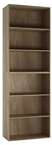 URBNLIVING Wide 6 Tier Wooden Shelf Display Bookcase (Oak)