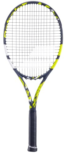 Babolat Boost Aero Yellow Tennis Racquet (4 1/4 Grip) Strung with White Babolat Syn Gut at Mid-Range Tension