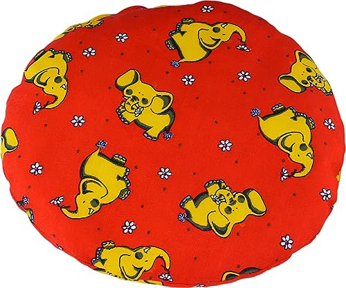 Kirsckern Coussin rond en pierre de cerise Motif éléphants env. Ø 20 cm