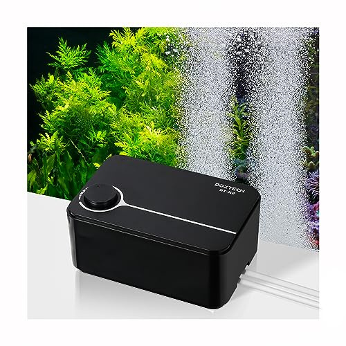 boxtech Pompa ad aria per acquario, 5 Watt, pompa per ossigeno regolabile, 2 prese d'aria. Pompa a membrana regolabile, pompa per pesci per acquari