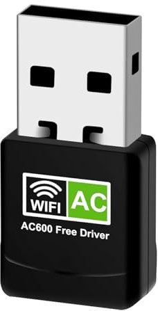 Antena WiFi USB, Receptor WiFi Dual Band 2.4 GHz/5 GHz 600 Mbps, Adaptador WiFi para PC, Tarjeta WiFi USB Soporta Windows XP/7/8/10/Vista, Conexión Rápida y Estable, Sin Necesidad de CD, Plug&Play