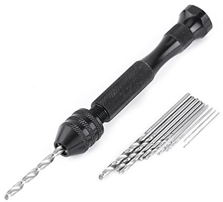Set di Punte per Trapano a Mano Perceuse a Main Pin Vise Trapano a Mano Mini Pin Vise Trapano a Mano Set di Punte Elicoidali Micro Punte per Trapano in Acciaio Ad Alta velocità