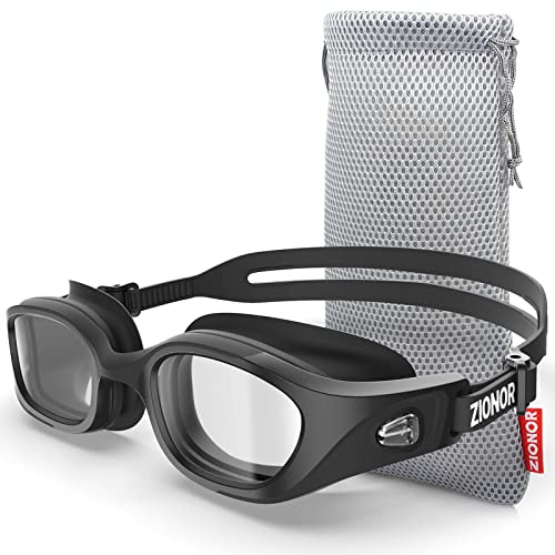 ZIONOR Occhiali da nuoto ottici, G10, a prova di perdite e anti-appannamento, in vetro correttivo professionale, con intensità visiva/diottria, 100% protezione UV per uomo e donna (diottrie da -2,0 a