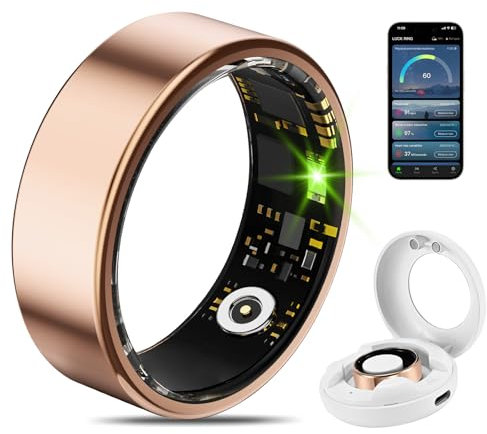 HNCY Smart Ring Smartringe für Damen Herren Fitnessring für Damen Smartring für Damen IP68 Smart Ring für Herzfrequenz/SpO2/HRV-Monitor/Schlaftracker/Sport Fitnesstracker/Periode-Erinnerung (9#)