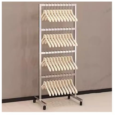 Cintre autoportant en métal pour buanderie et Chambre à Coucher - Support Gain de Place en Velours, Plastique et Fil métallique - Solution de Rangement idéale pour boutiques et pressings