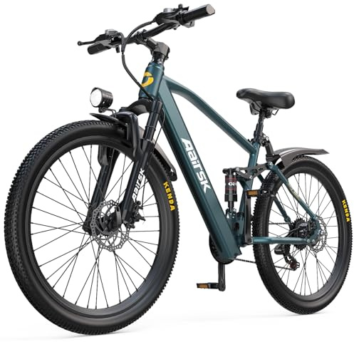 Aarisk 26 Electric Bike, Adult eBike with 36V 13Ah Battery, Dual Suspension Electric Mountain Bicycle, 80-100km Long Range, 25km/h Max Speed, 5 Speed Modes & 250W Motor (26inch GT900, Blue)